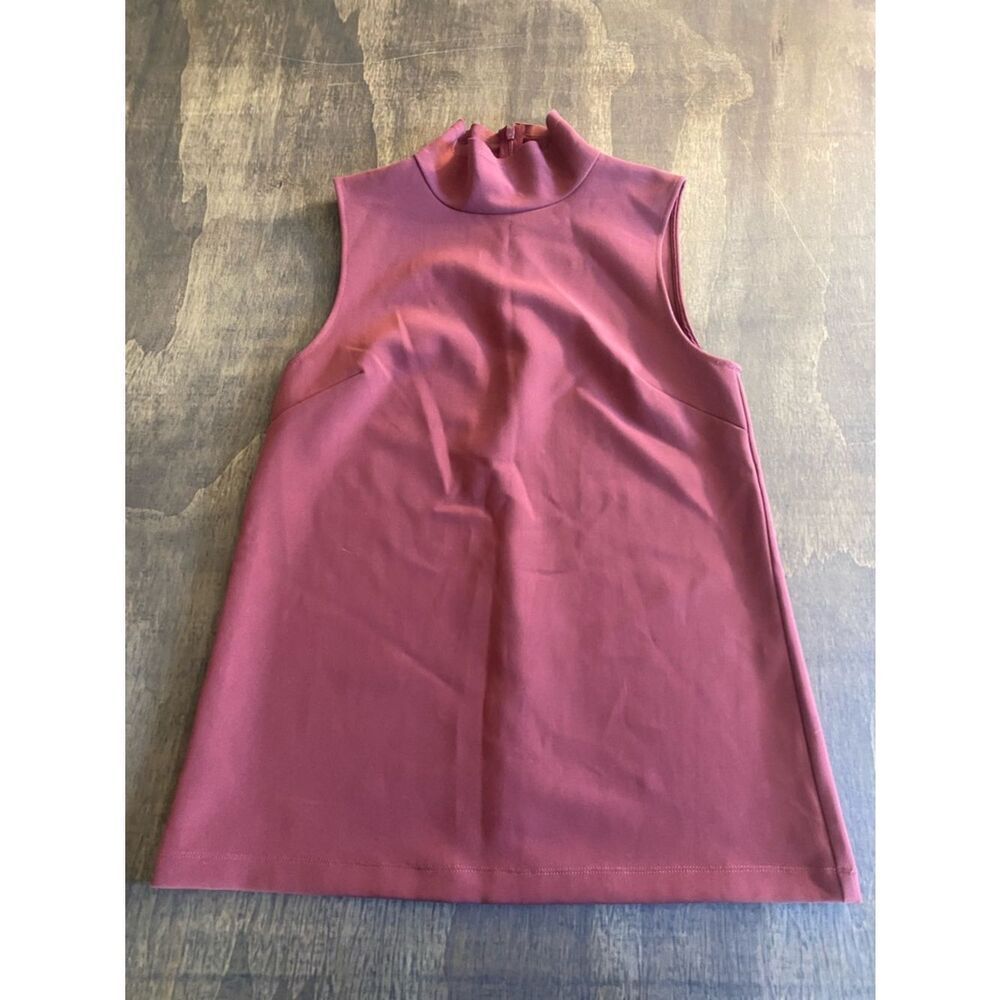 Babaton Sleeveless Mock Neck Tank Top in Dusty Maroon - Picture 2 of 5